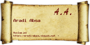Aradi Absa névjegykártya